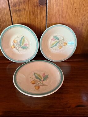 Susie Cooper Acorn Saucer Set of 3